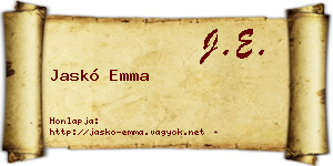 Jaskó Emma névjegykártya
